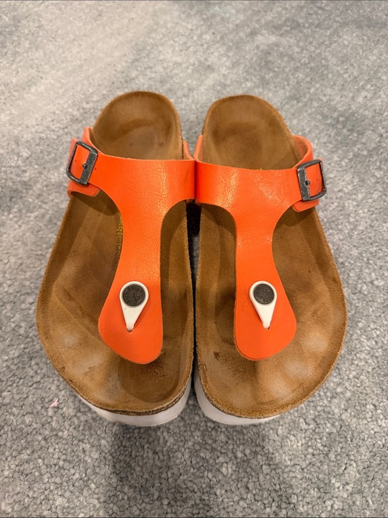 Papillio Shoes - Papillio Orange Toe-Post Sandals with Buckle